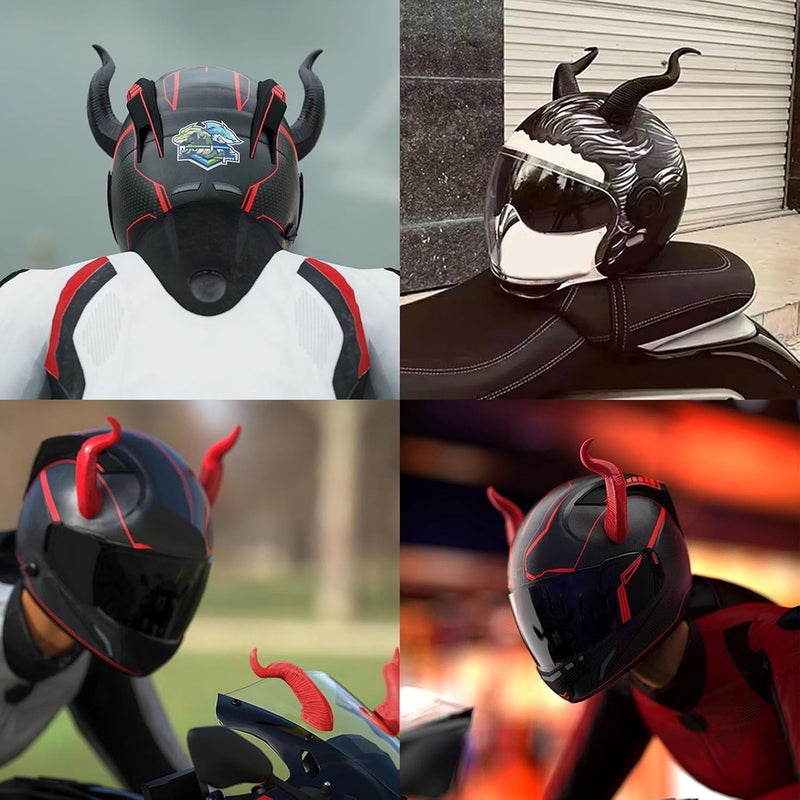 CHPINGN Motorcycle Horn Devil Horns,Motorcycle Helmet Accessories,Bike Helmet, Ski Accessories(Helmet Not Included) - Image 3
